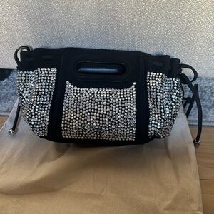 NWT Crossbody bag in suede leather with strass - MICRO DANY